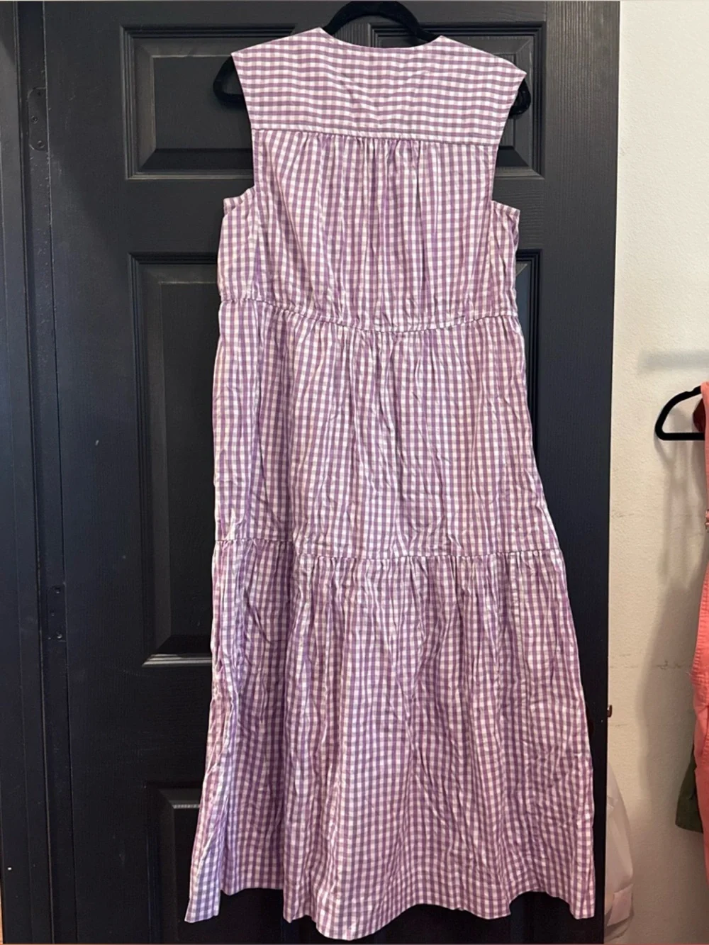 Everlane Purple Gingham Tiered Maxi Dress , Size S, EUC - Picture 3 of 5